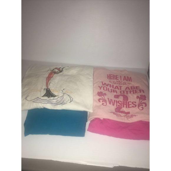 Lane Bryant, Rave, Anvil, No Boundaries Tops - Lot of 4 Summer T-shirts Two Graphic Two Plain